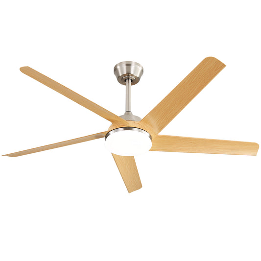 52 Inch Modern Ceiling Fan with Dimmable LED Light and Remote Control 5 ABS Blades 3 Color Tempearture