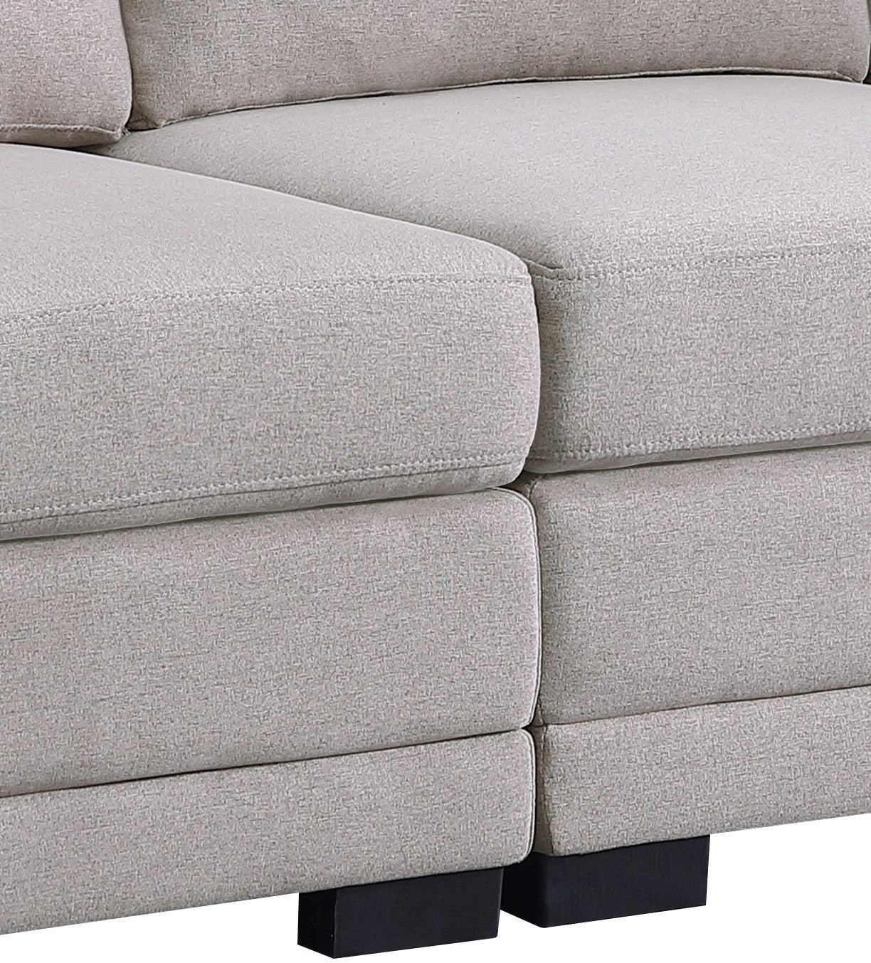 Kristin 96" Light Gray Linen Fabric 3-Seater Modular Sofa