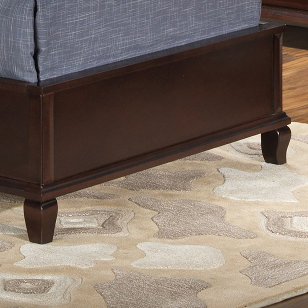 Charming Transitional Twin Bed In Cappuccino