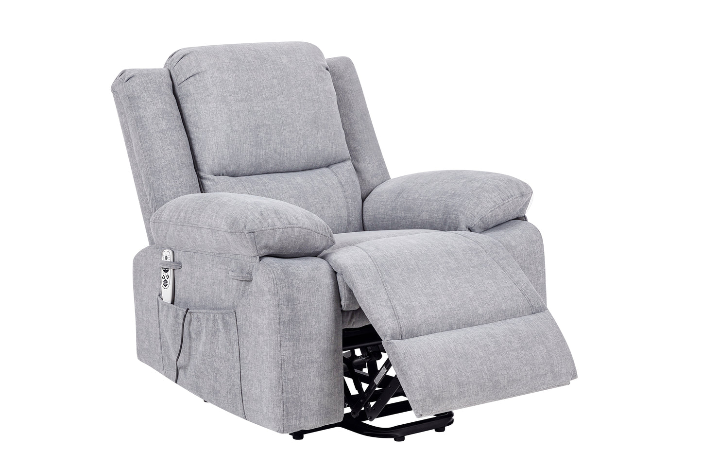 Electric Power Recliner Chair With Massage For Elderly ,Remote Control Multi-function Lifting, Timing, Cushion Heating Chair With Side Pocket Light Grey