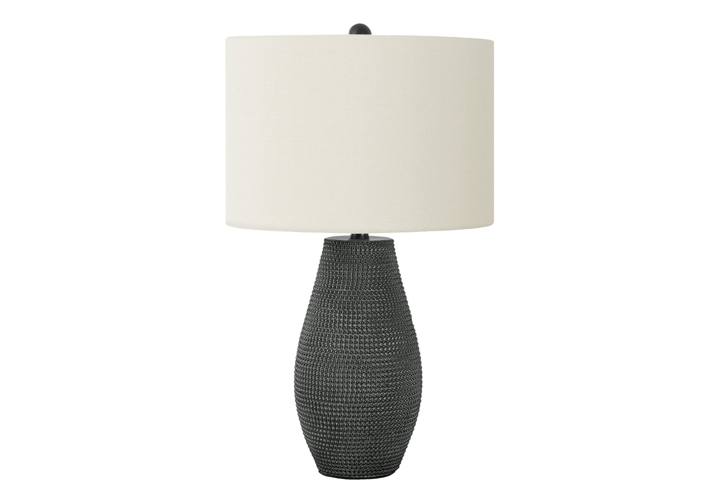 Lighting, 24"h, Table Lamp, Black Resin, Ivory / Cream Shade, Contemporary