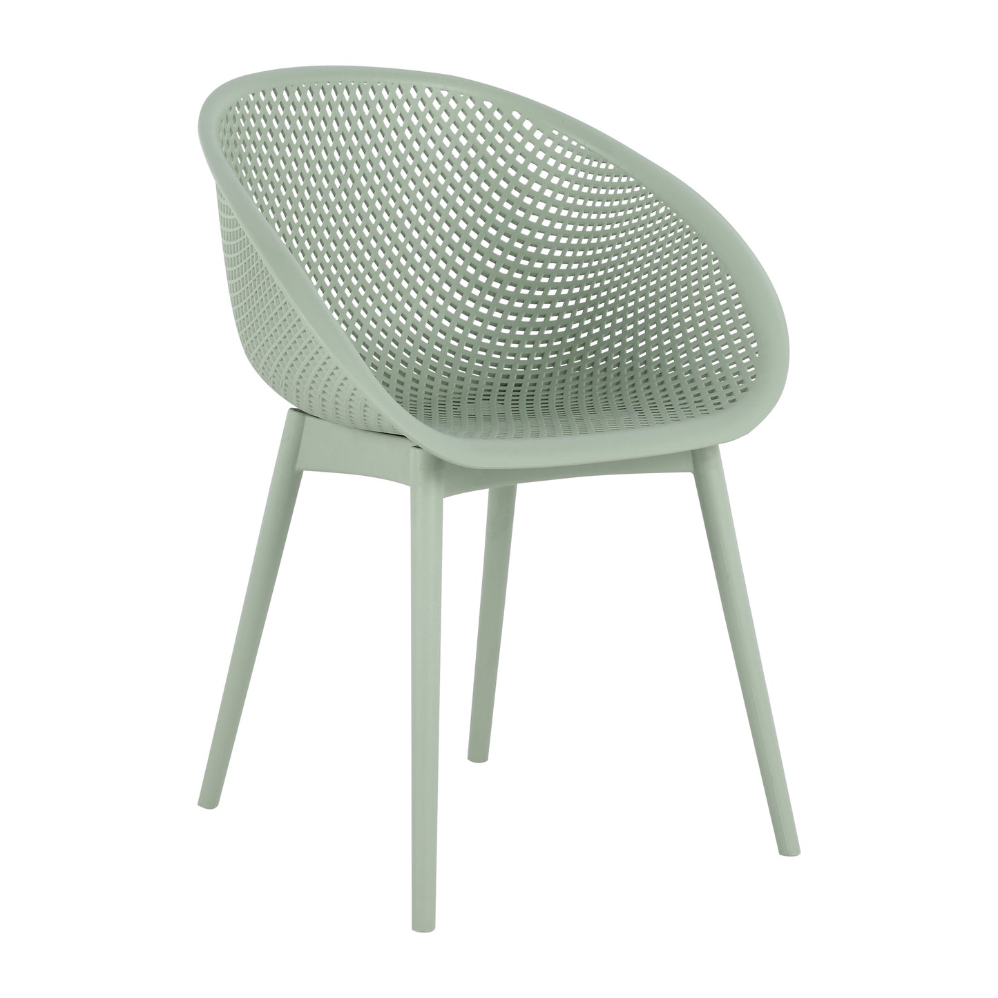 Two-piece durable single chair with mesh hollow-out design, light green, 21.26*23.23*30.91 (in), Polypropylene