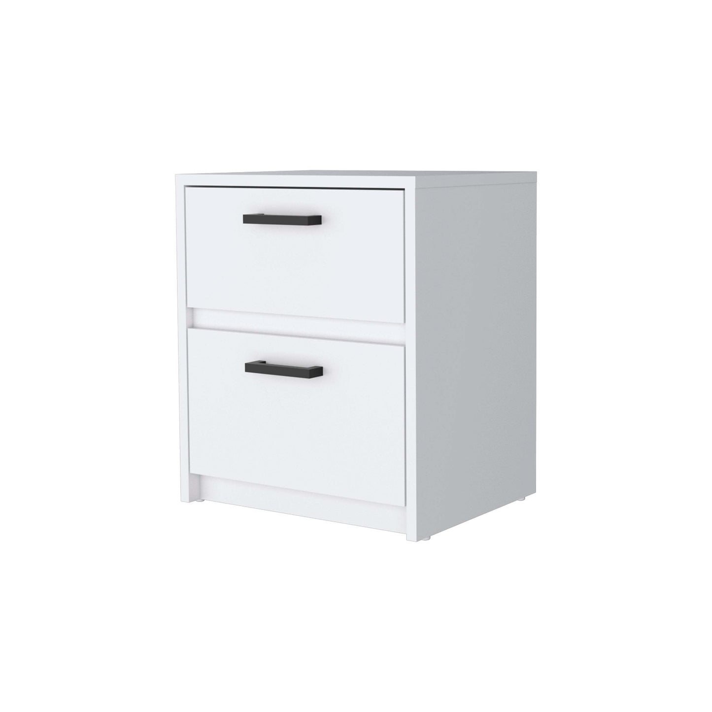 White 2-Drawer Nightstand