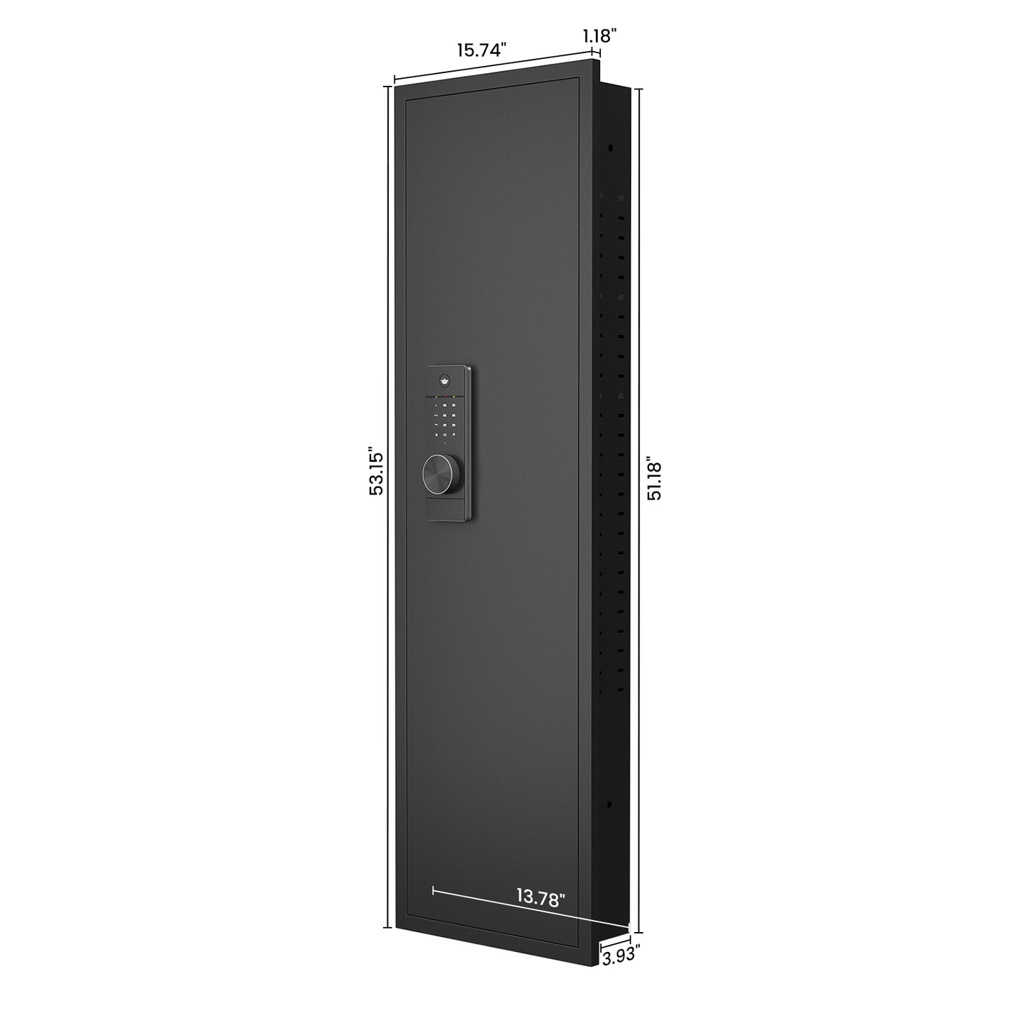 53" Passwod Touch Panel In-Wall Safe,Hidden Wall Gun Safe for Rifles with Adjustable Shelves,Assembled Storage Multifunctional Wall Safe for Firearm and Valuables (Black-Digital)