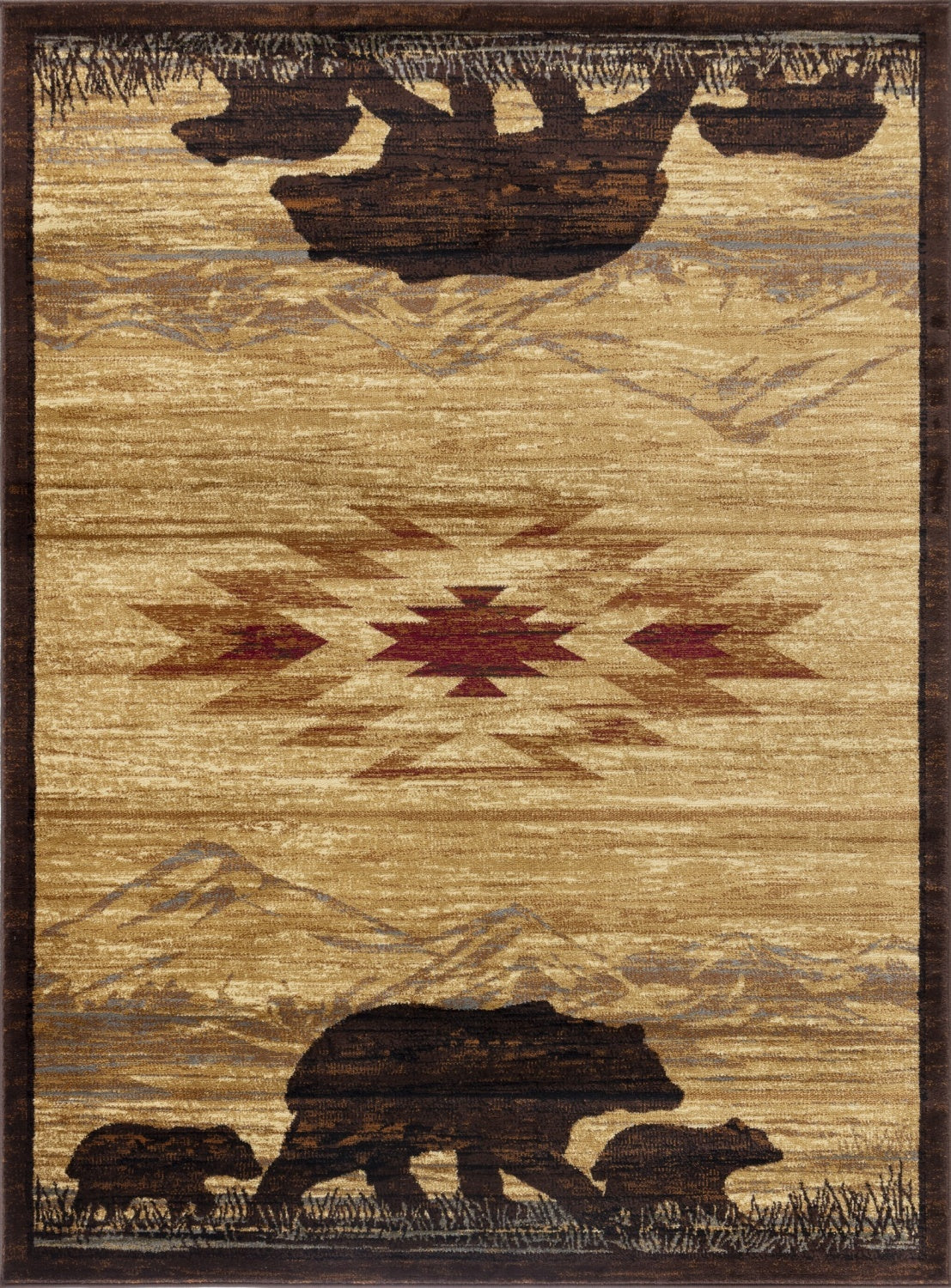 Nature's Nest GC_CBL3006 Multi 5 ft. 3 in. x 7 ft. 3 in. Lodge Area Rug