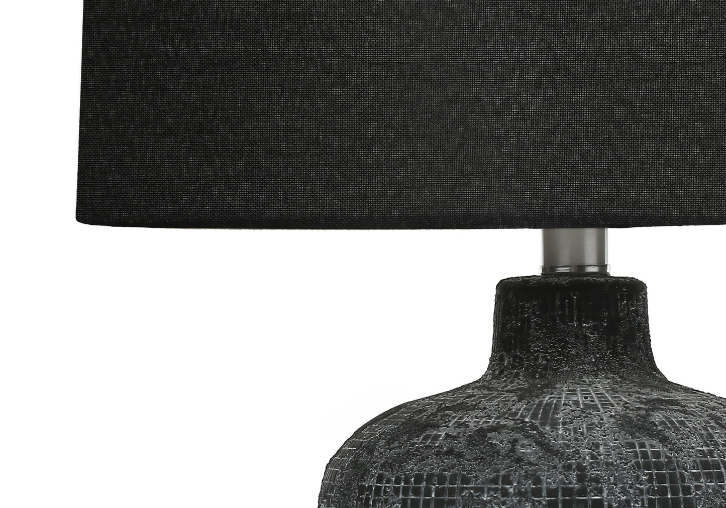 Lighting, Table Lamp, 24"h, Black Ceramic, Black Shade, Contemporary