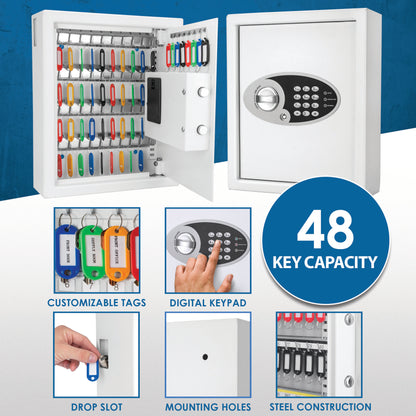 48 Keys Key Cabinet Digital Keypad Wall Safe