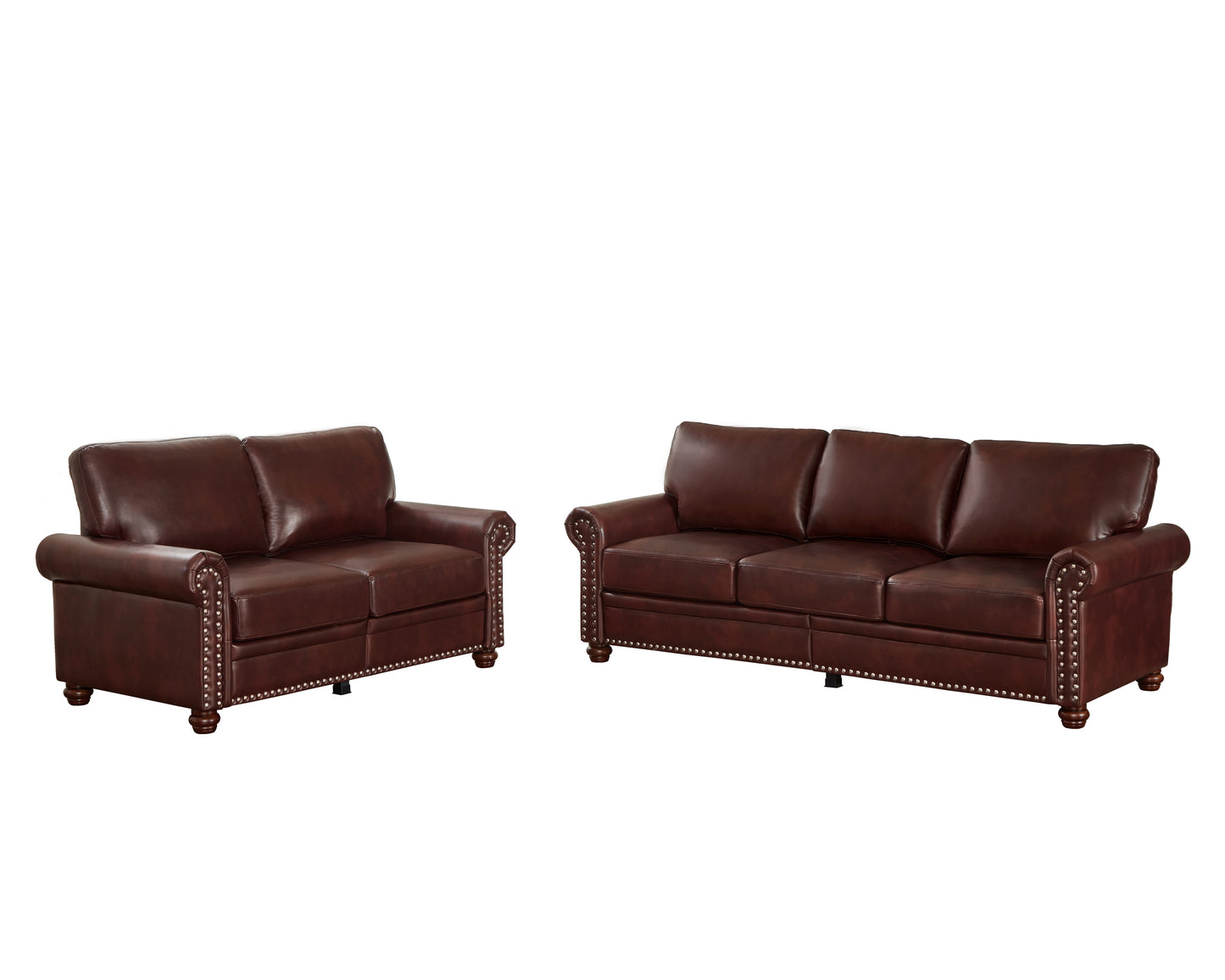 Living Room Sofa with Storage Sofa 2+3 Sectional Burgundy Faux Leather