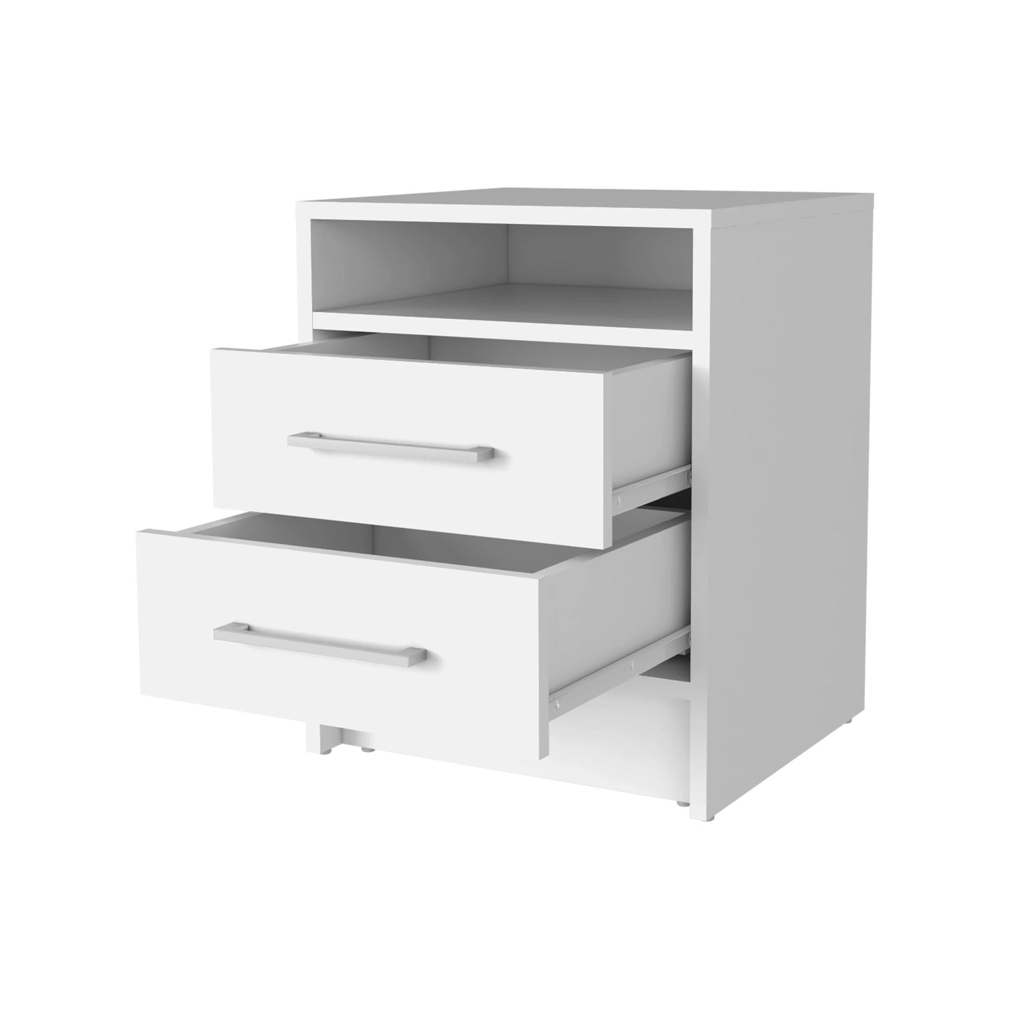 White 2-Drawer Nightstand