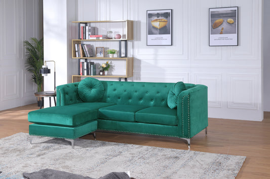 Glory Furniture Pompano G895B-SC Sofa Chaise ( 3 Boxes ) , GREEN