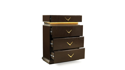 Modern Style 4-Drawer Chest Made with Wood in Brown