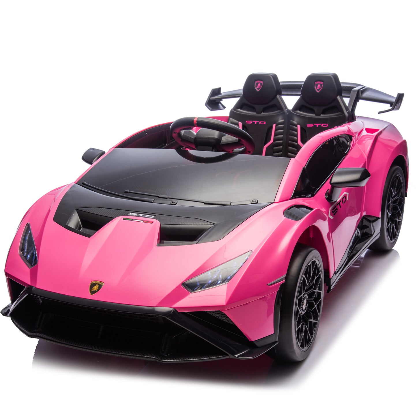 Lamborghini Huracan Sto 24V Kids Electric Ride-On Drift Car: Speeds 1.86-5.59 MPH, Ages 3-8, Foam Front Wheels, 360° Spin, LED Lights, Dynamic Music, Early Learning, USB Port, Drift Feature