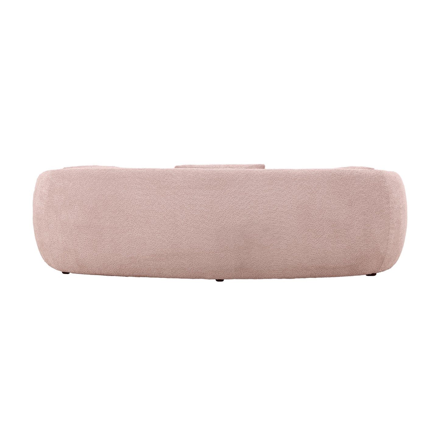 93.6'' Mid Century Modern Curved Living Room Sofa, 4-Seat Boucle Fabric Couch for Bedroom, Office, Apartment,Pink