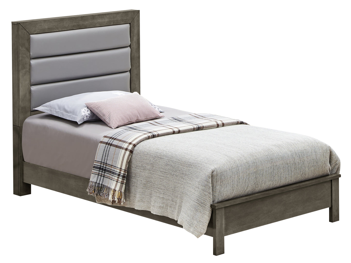 Stylish Gray Twin Bed With Versatile Design