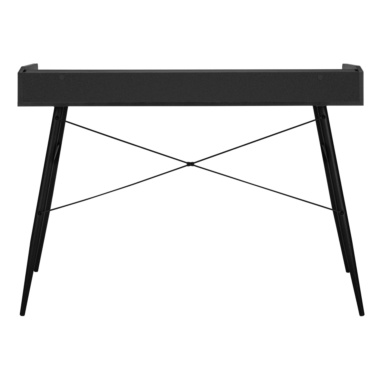 Computer Desk, Home Office, Laptop, Storage Shelves, 48"l, Work, Black Laminate, Black Metal, Contemporary, Modern