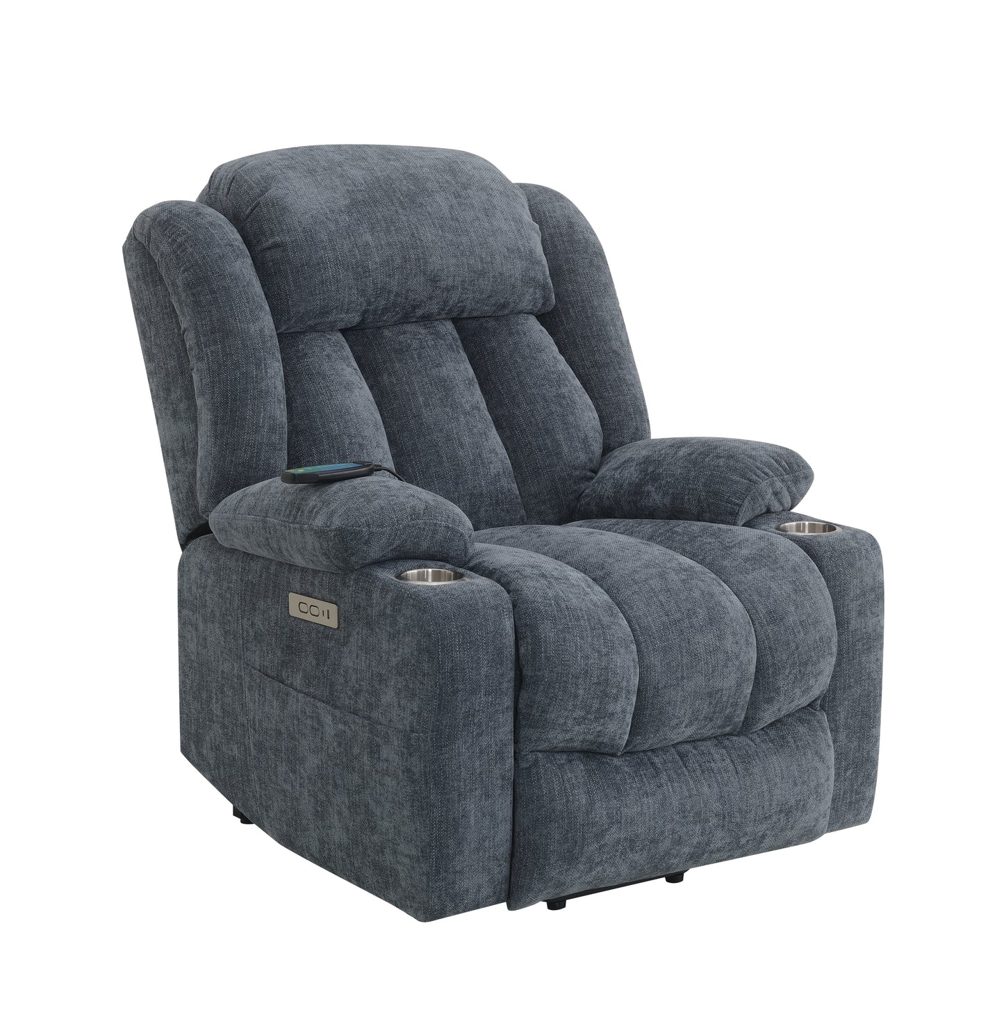 Blue Power Lift Recliner with Heating and Massage