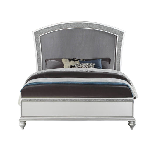 Maverick Fabric & Platinum Finish E. King Bed