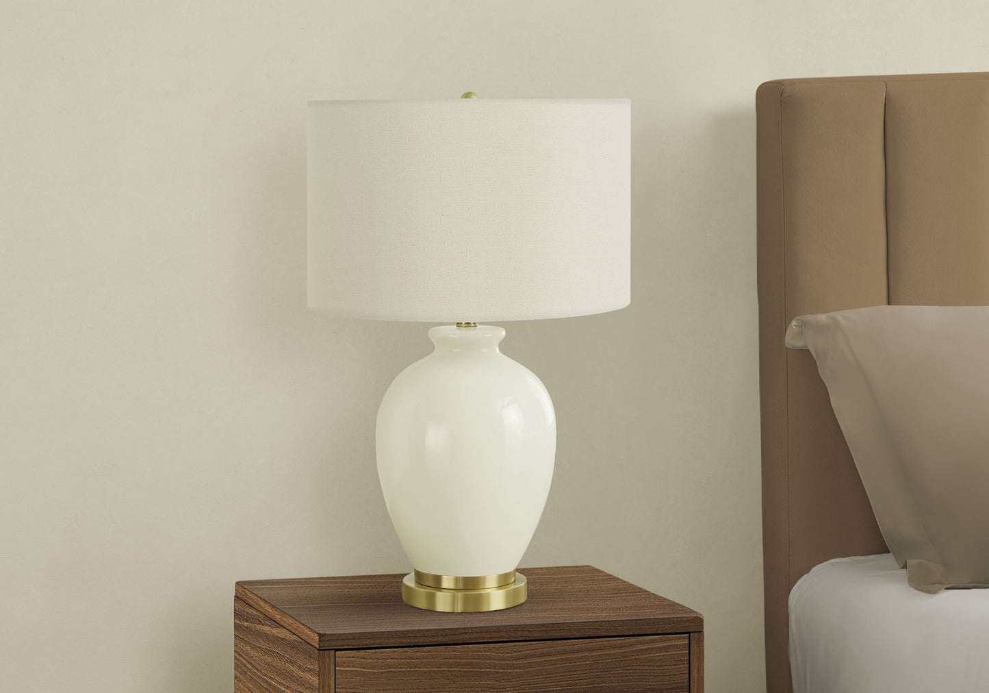 Lighting, 26"h, Table Lamp, Ivory / Cream Shade, Cream Ceramic, Transitional