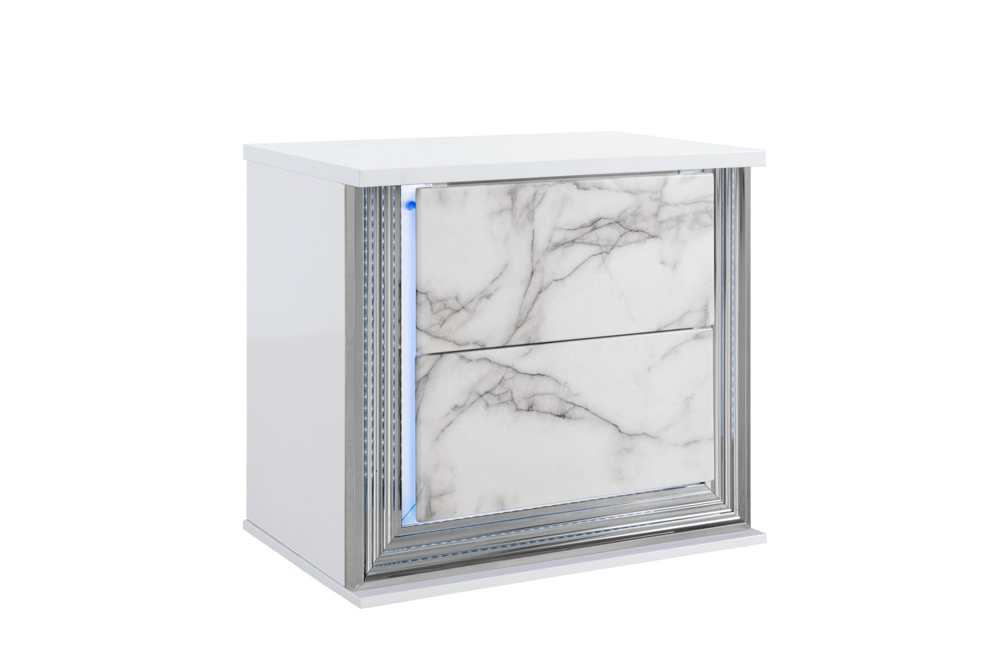 MOON WHITE MARBLE NIGHTSTAND WITH LED