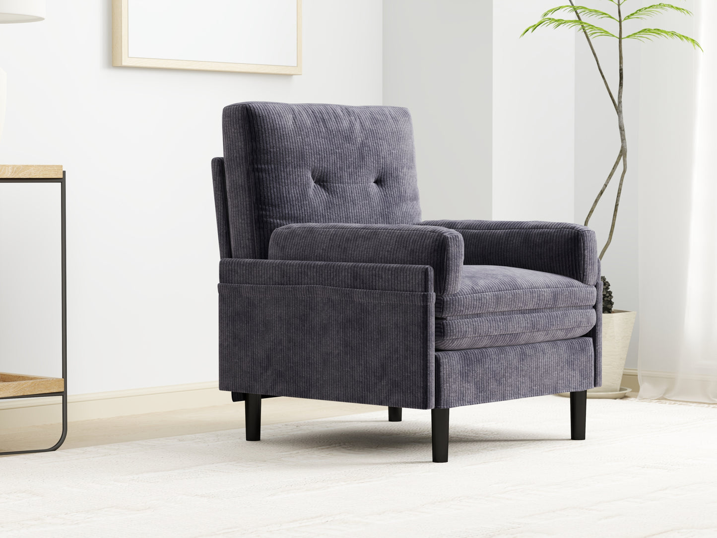 Grey sofa chair with recline fuction