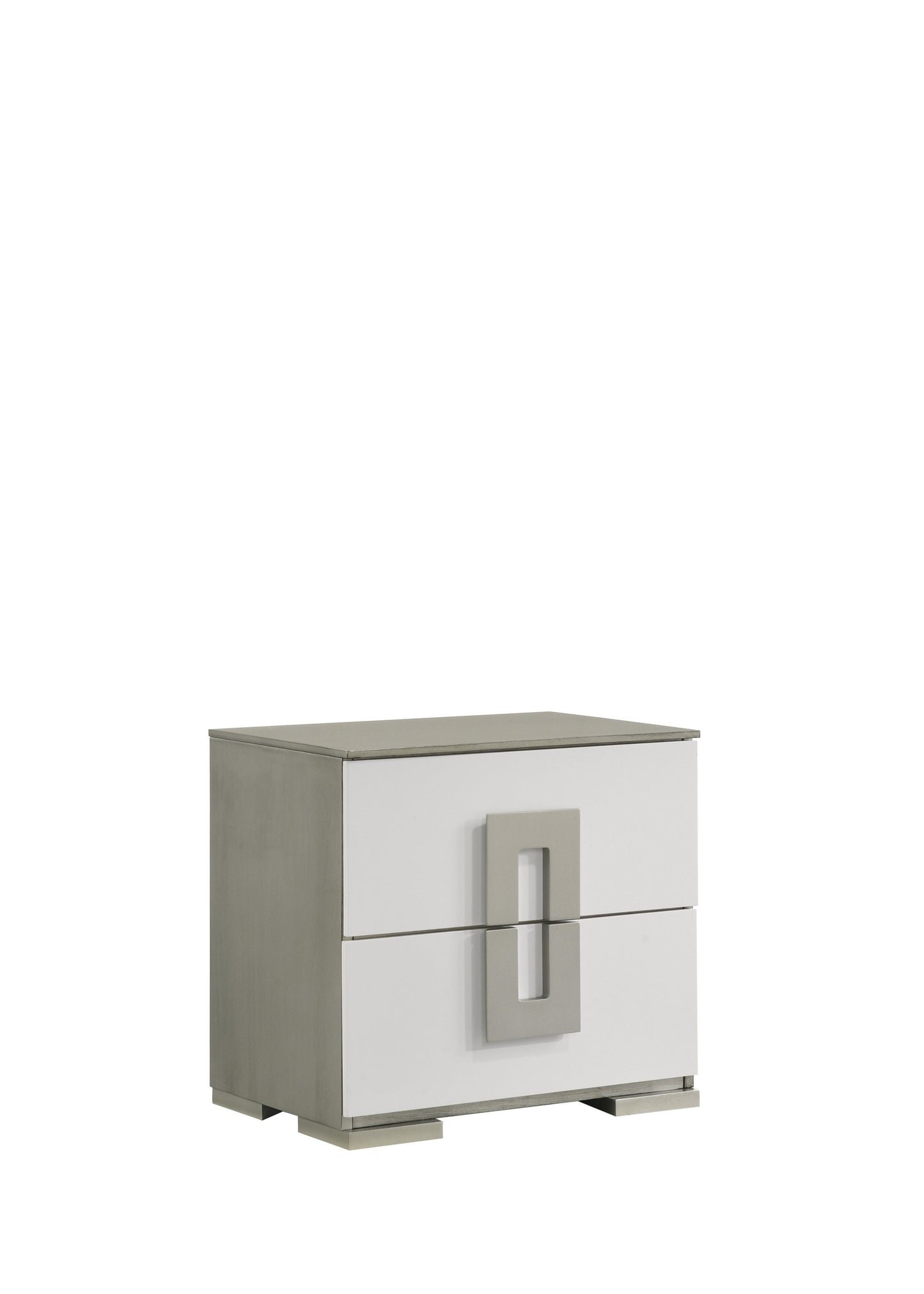 Olivia Contemporary Style 2-Drawer Night stand Made with Wood in White