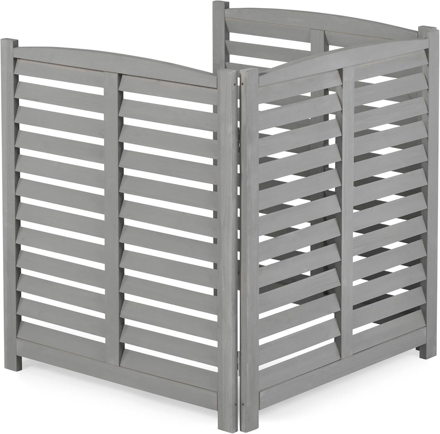 3-Panel Outdoor Air Conditioner Fence 3-Section Outdoor Wooden Screen, Outside Wood Privacy Fence, 32' W x 38' H