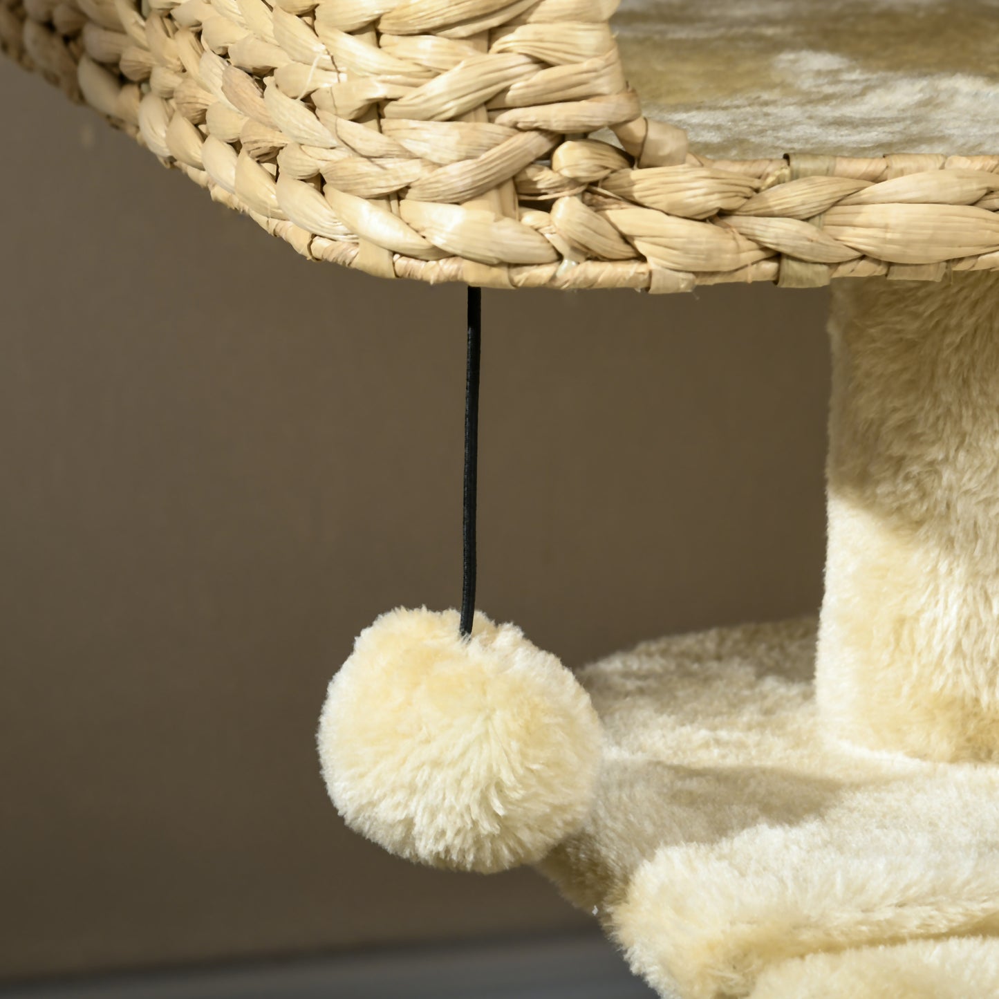 PawHut 38" Cat Tree for Indoor Cats, Cat Tower with Scratching Posts, Ramp, Condo, Toy Balls, Platform, Bed, Ramp, Beige