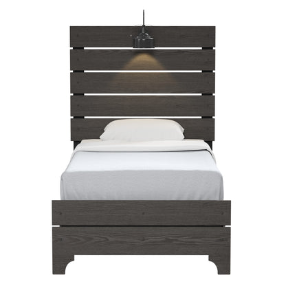 Junipe Brown Twin Bed With Lights