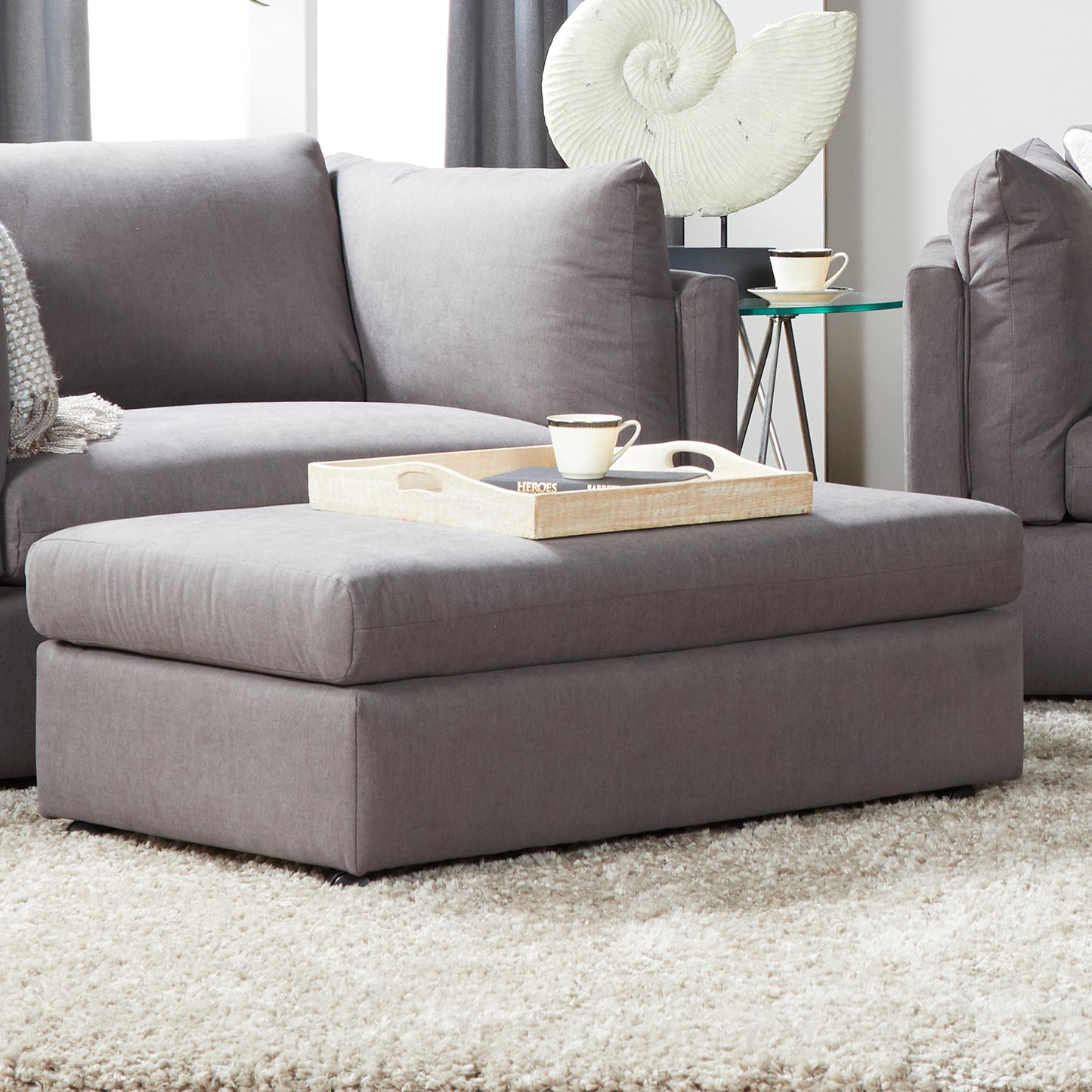 Enda Living Room Fabric Ottoman