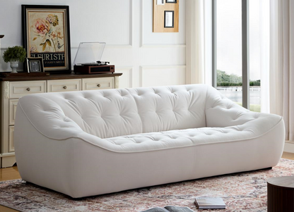 WKS10W White  sofa with , durable fabric, solid wood frame, high density sponge filler