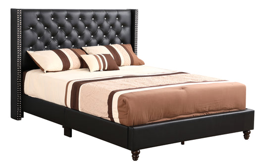 Sleek Transitional Black Upholstered Bed