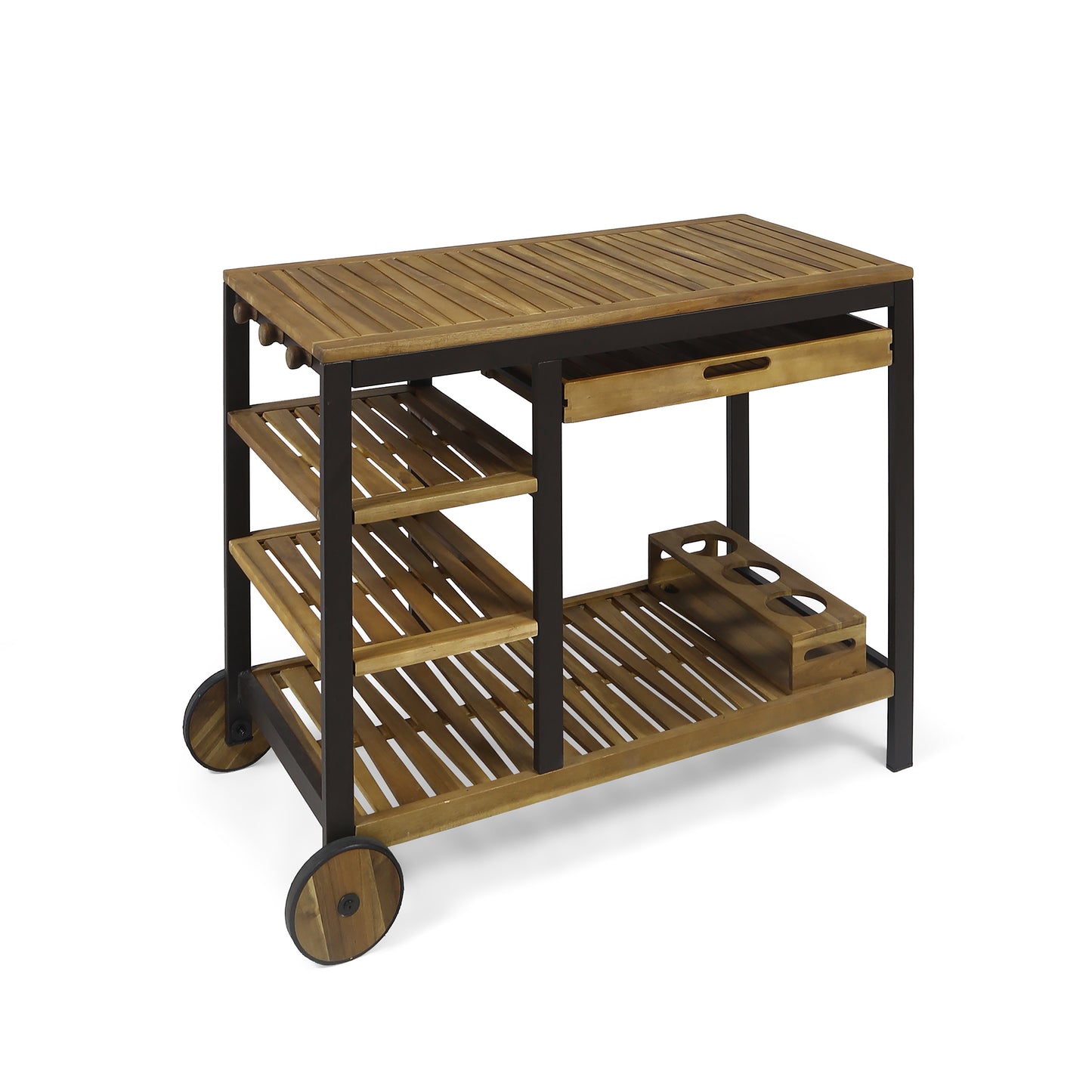 VIVLIO WOOD + METAL BARCART