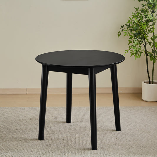 Black Round Table, all solid wood, can sit 2-4 people diameter 31.5 inches