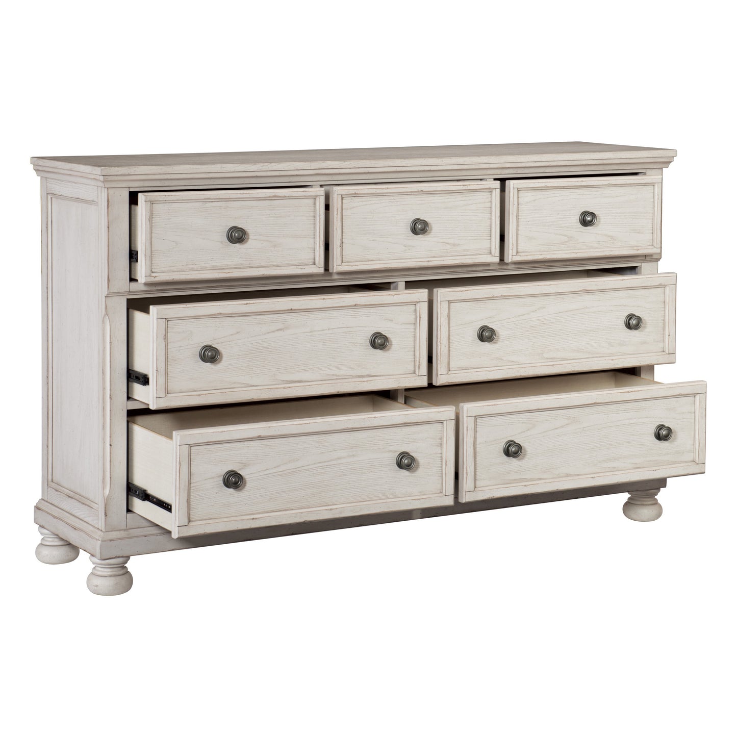 Antique White Finish1pc Dresser of 7 Drawers Traditional Design Hidden Drawer Classic Bedroom Furniture