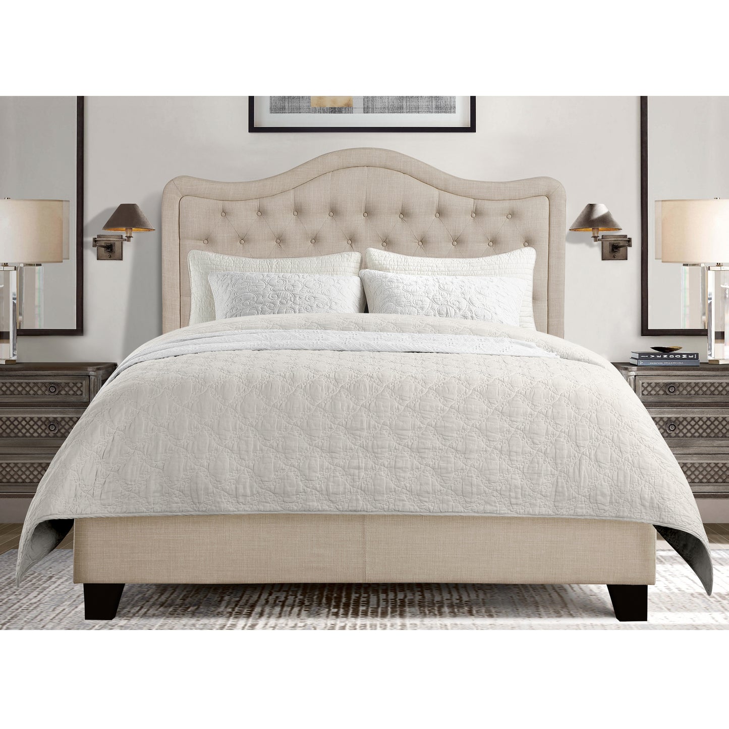 Twin Bed Beige