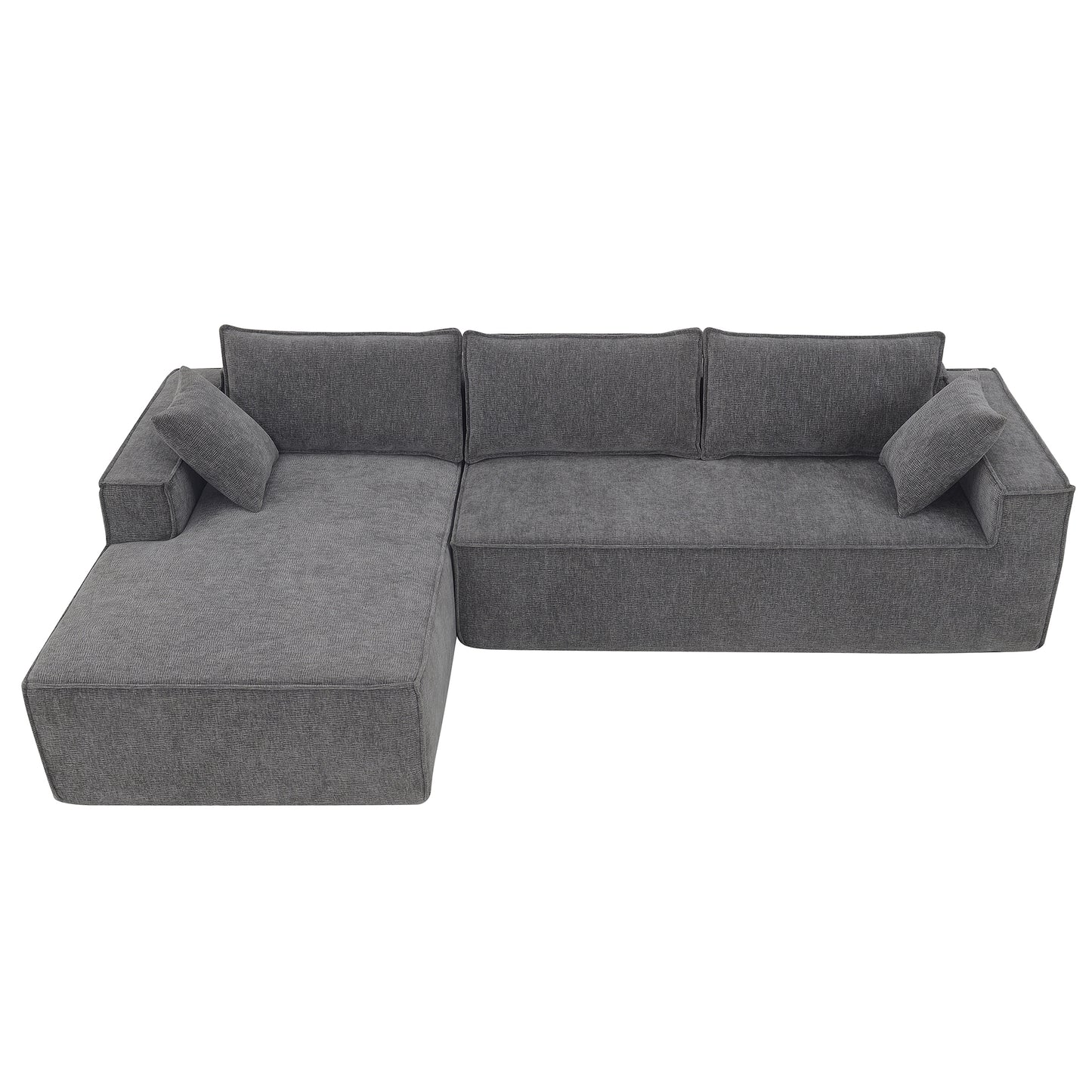 111.5*72" Minimalist Style Modular Sectional Sofa,Wrinkle-resistant Chenille Couch Set,L-Shaped Compressed Sofa for Living Room,2 PIC Free Combination,No Assembly Require,3 Colors