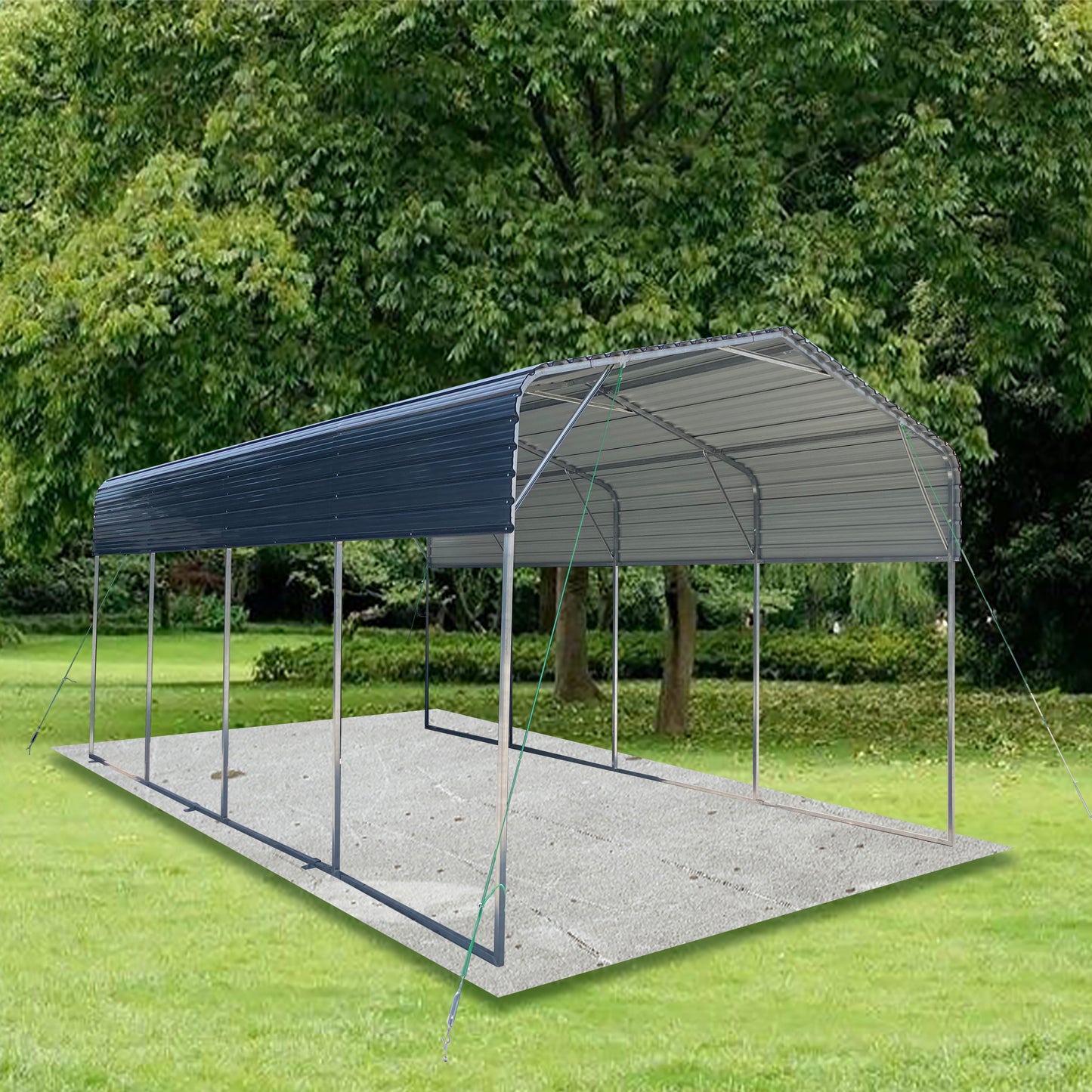 Metal Carport 11x19 FT Heavy Duty with Galvanized Steel Roof