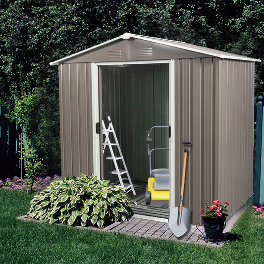 6ft x 5ft Outdoor Metal Storage Shed gray