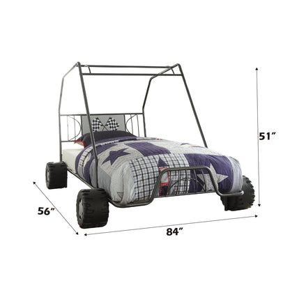 Xander Go Kart Gunmetal Finish Twin Bed