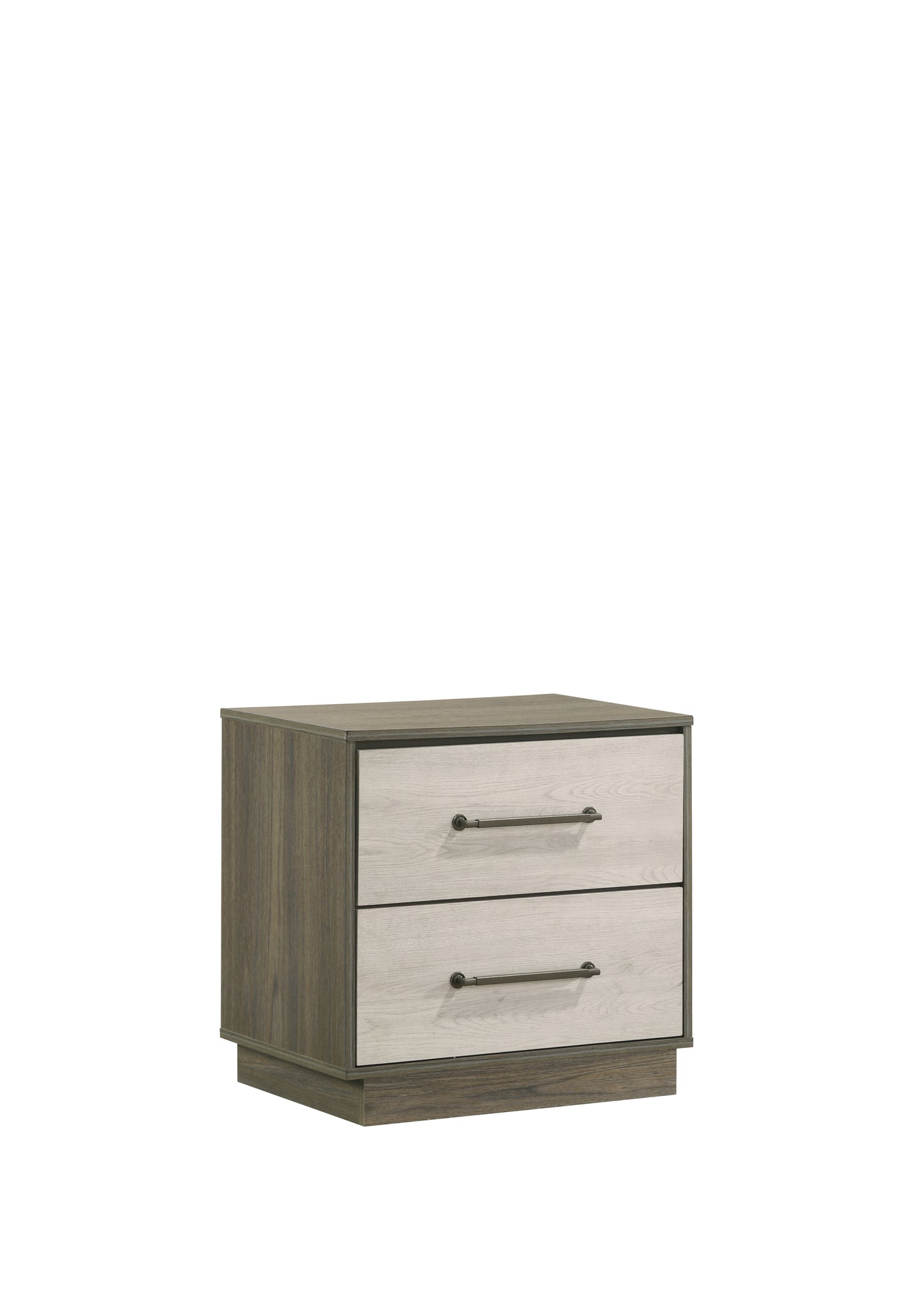 Gem Modern Style 2-Drawer Night stand Made with Wood in Beige & Brown