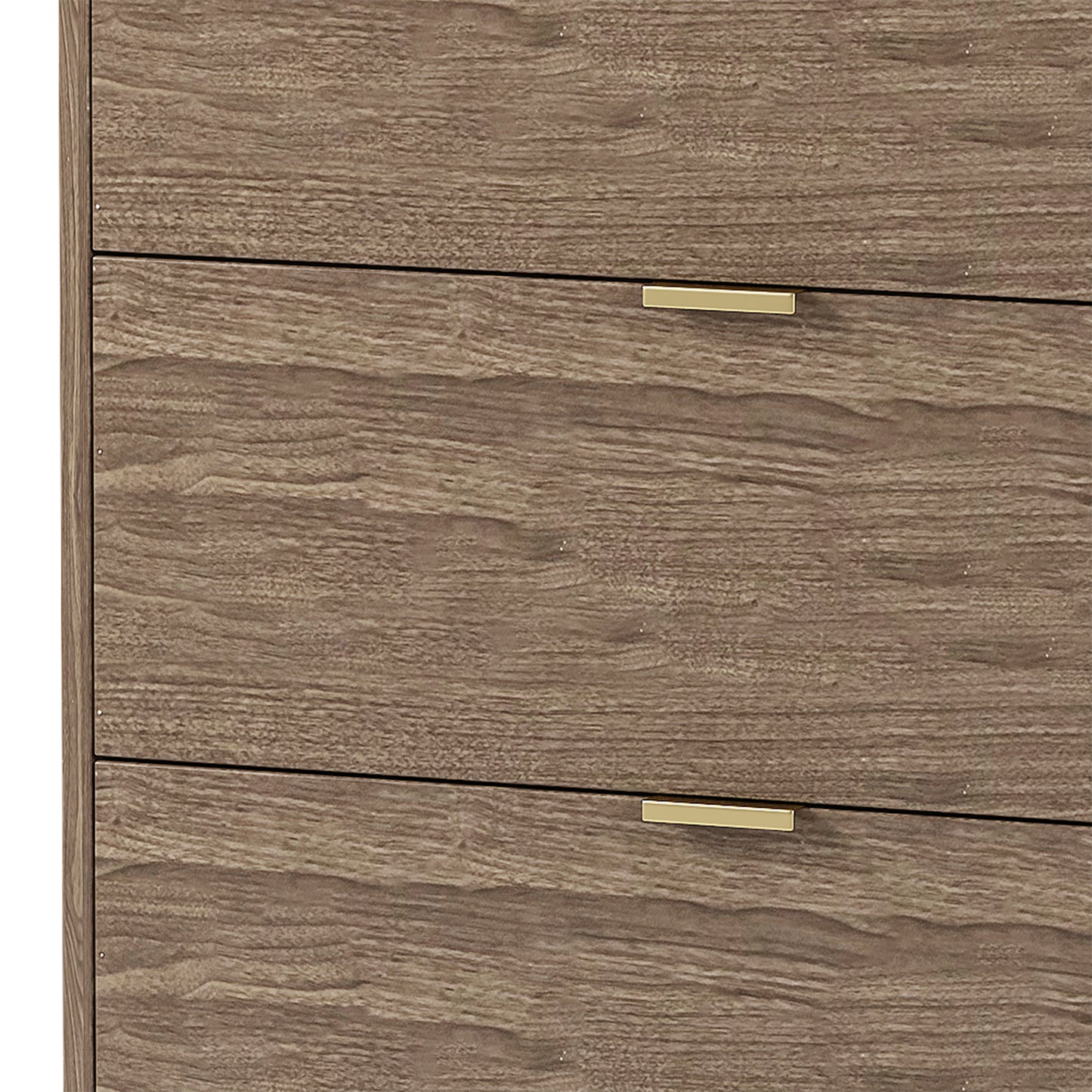 55" Long 6 Drawer Dresser with Marbling Worktop, Mordern Storage Cabinet with Metal Leg and Handle for Bedroom,Walnut