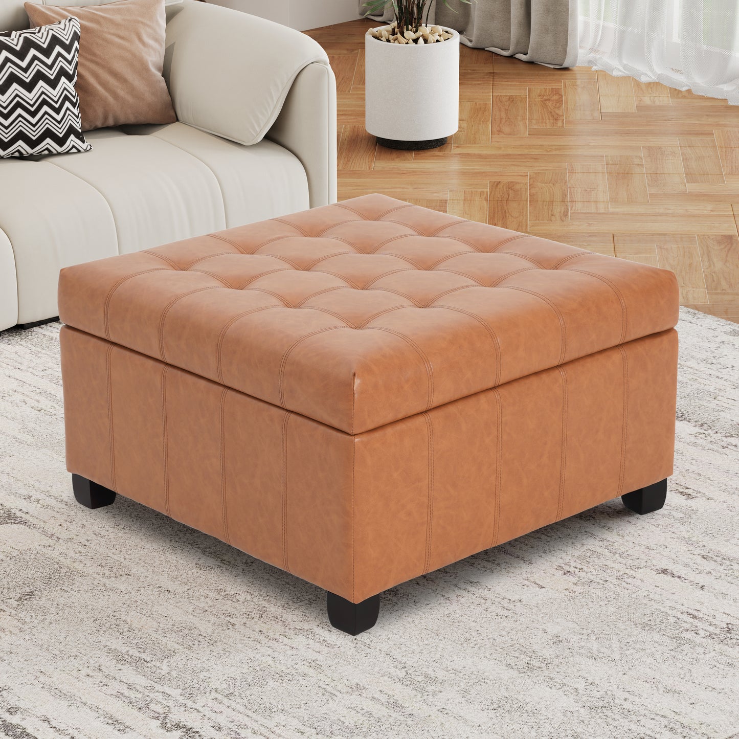 ISABELLA Storage Ottoman, PU