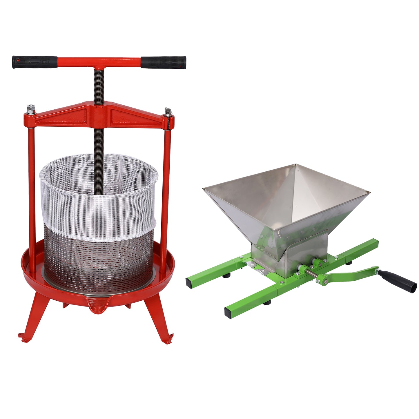 Fruit Wine Press and Crusher,100% Nature Apple&Grape&Berries Crusher Manual Juice Maker for Kitchen