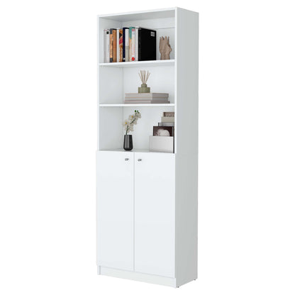 Zachary White 2-Door Bookcase