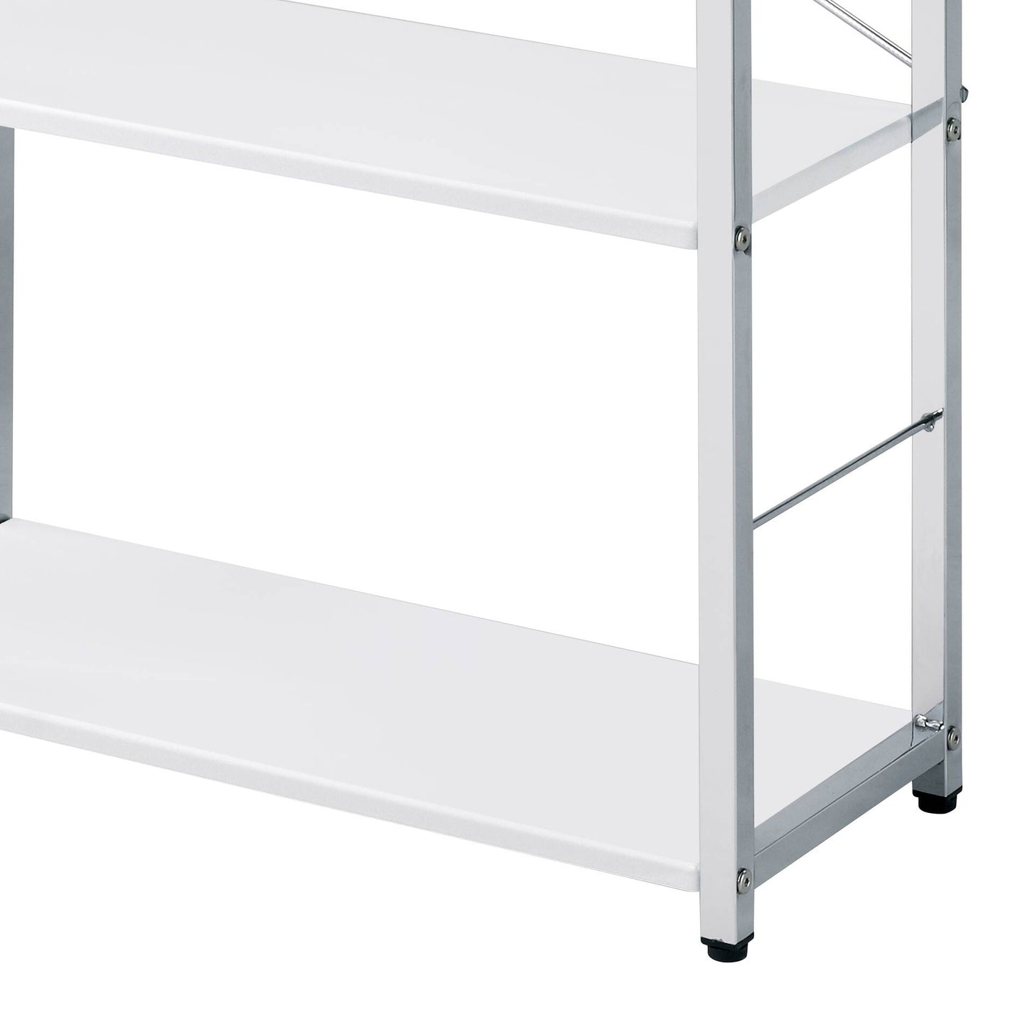 Tennos White & Chrome Finish Bookshelf