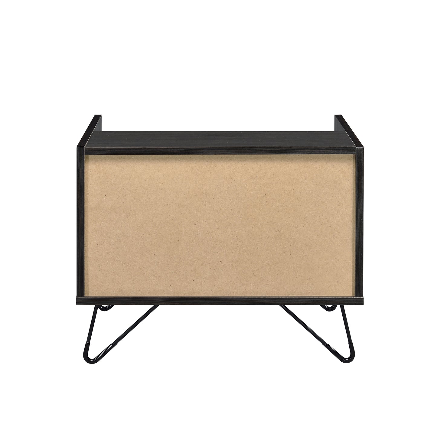 Oak and Black Nightstand with 1 Drawer