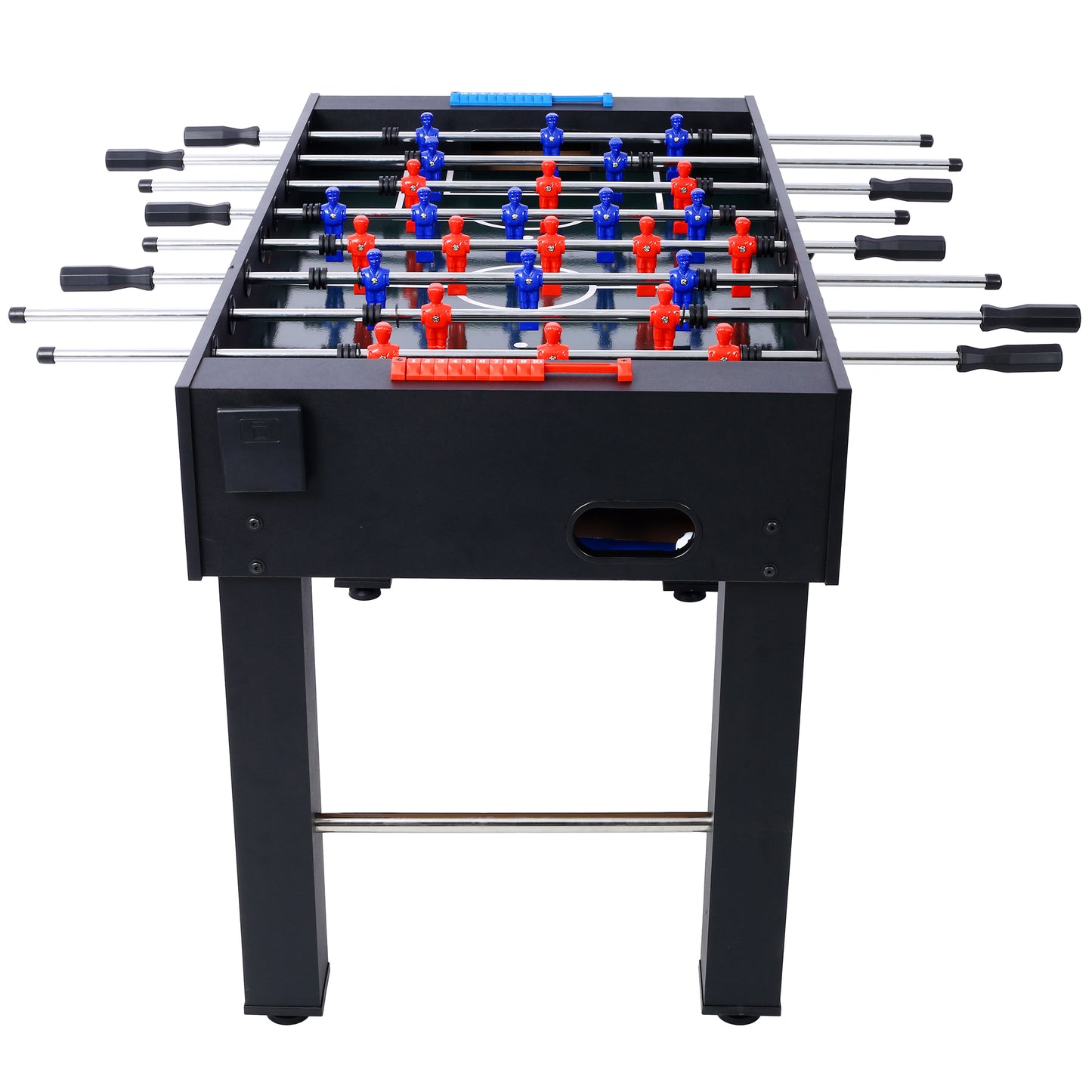 54-Inch Hurricane Foosball Table for Family Game Rooms with Light Cherry Finish, Analog Scoring and Free Accessories black