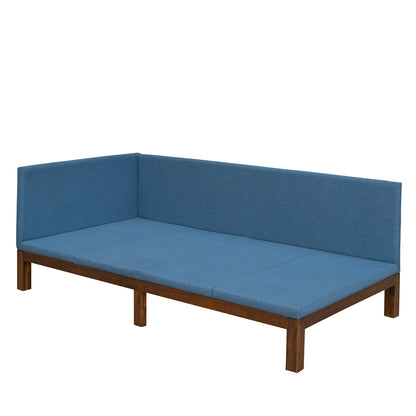 Upholstered Daybed/Sofa Bed Frame Twin Size Linen-Blue