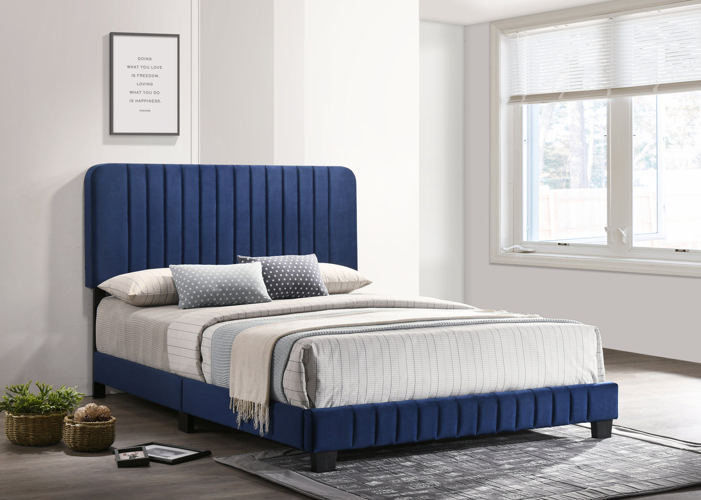 Contemporary Navy Blue Full Bed For Any Room