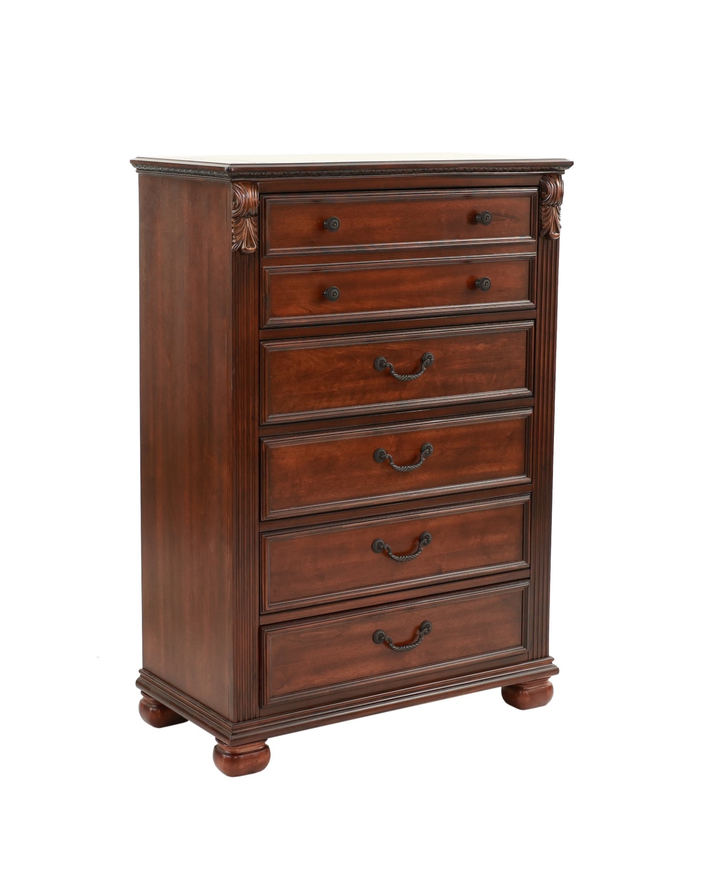 Dark Cherry 1pc Chest Of Drawers Storage Bedroom Furniture Traditional Style Chest